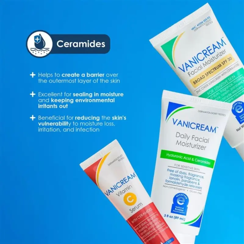 Vanicream Daily Facial Moisturizer with Hyaluronic Acid and Ceramides for Sensitive Skin, 3 fl oz - 3