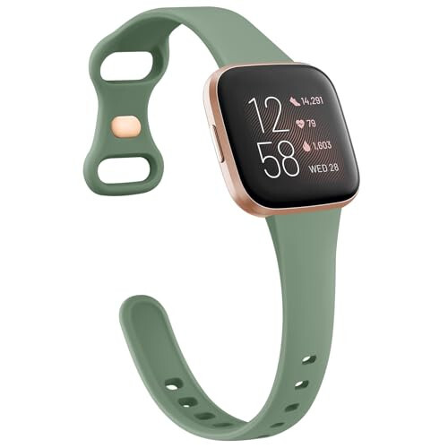 Vanjua Fitbit Versa 2 Bantları için İnce Bant Kadınlar, Yumuşak Silikon Ayarlanabilir Değiştirme Bileklikler Spor Kayışı Fitbit Versa 2 / Fitbit Versa / Versa Lite / Versa SE Akıllı Saat ile Uyumlu - 1