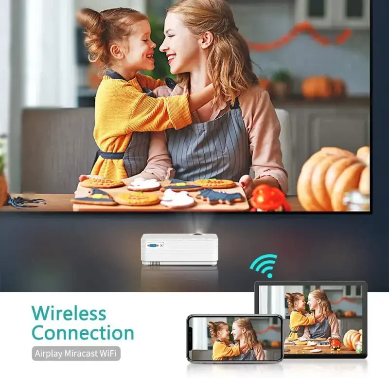 Vankyo Leisure 470 Wi-Fi 1080P Quvvatlangan Mini LCD Uy Kinosi Proektori - 5