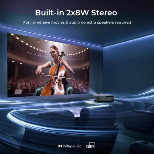 VANKYO Performance V700 Pro Asl 1080P Tashqi Kino Proyektori, O‘rnatilgan Videoni Strim qilish, Avtotrapetsiya, Avtofokus, Bluetooth, Ko‘chma Proyektor, 120