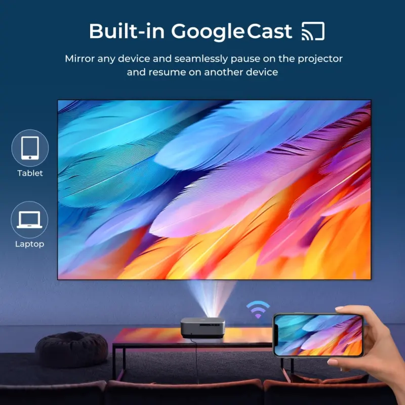 VANKYO Performance V700 Pro Native 1080P Outdoor Movie Projector, Built-in Streaming Video, Auto Keystone, Auto Focus, Bluetooth, Portable Projector, 120