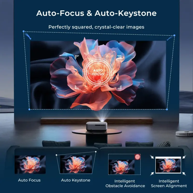 VANKYO Performance V700 Pro Native 1080P Outdoor Movie Projector, Built-in Streaming Video, Auto Keystone, Auto Focus, Bluetooth, Portable Projector, 120