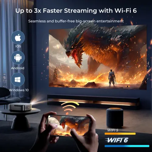 VANKYO Performance V700 Pro Native 1080P Outdoor Movie Projector, Built-in Streaming Video, Auto Keystone, Auto Focus, Bluetooth, Portable Projector, 120