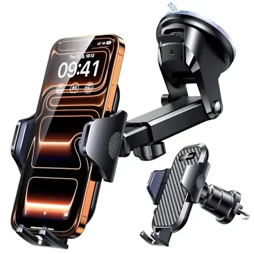 VANMASS 【2024 Newest & Strongest Military-Grade Cert Car Phone Holder Mount【Over 60LBS Suction】 Dashboard Windshield Cell Automobile Cradles Truck Hook Vent for iPhone 15 Pro Max 14 13 12 Samsung - 4