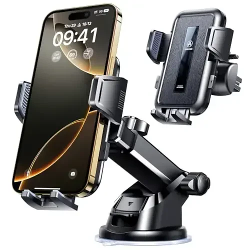 VANMASS 2024 Upgrade [Top Military-Grade] Car Phone Holder, [Newest & Strongest Suction] Cell Phone Car Mount Windshield Dashboard Vent Truck Stand Cradle for iPhone 15 Pro Max 14 13 12 Android - 6