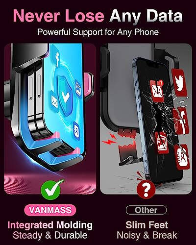 VANMASS [2024 Upgrade Phone Holders for Your Car [Super Suction Cup] Cell Phone Mount Car Dashboard Window Vent Desk Fit for iPhone 15 Pro Max 14 13 Universal Handsfree Automobile Vehicle Cradle，Pink - 3