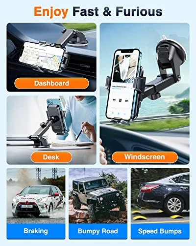 VANMASS 2024 【Yuqori Harbiy Sinf】 Mashinangiz uchun Telefon Tutgichlari 【Ultra Kuchli So'rish】 Universal Dasht va Shamol Oyna Turuvchi Telefon Standarti iPhone 15 14 13 Pro Max Samsung Galaxy Android uchun - 4