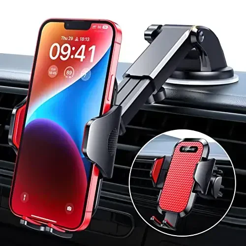 VANMASS 2025【True Military-Grade】 Phone Holders for Your Car 【65+LBS Strongest Suction & Clip】 Ultimate Cell Phone Mount Dashboard Window Vent for iPhone 16 Pro Max 15 14 13 12 Samsung Android Truck 