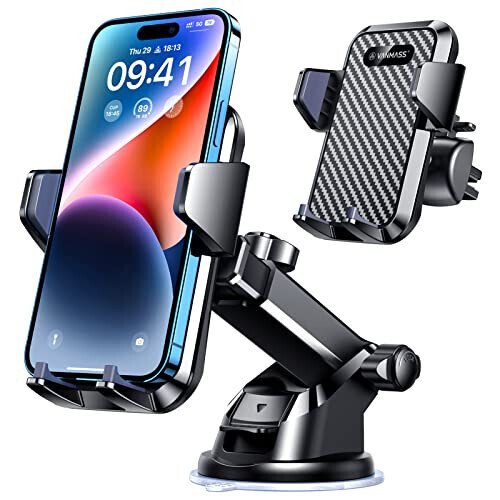 VANMASS【85+LBS Strongest Suction & Military-Grade Ultimate Car Phone Mount【Patent & Safety Certs】 Cell Phone Holder Truck for Dashboard Windshield Vent for iPhone 17 Pro Max 16 15 Samsung Desk Mounts 