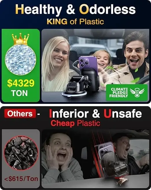 VANMASS Phone Holders for Your Car 2025 Ultimate Phone Mount Military-Grade Windshield Dashboard Vent【Newest Best Strongest】 Cell Phone Car Mount for iPhone 16 Pro Max 15 Samsung Android,Red - 4