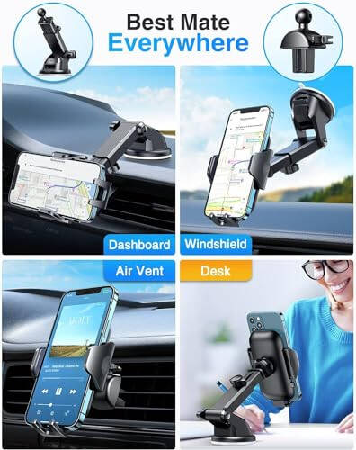 Vanmass Car Phone Mount 2024 Military-Grade Phone Holder for Car Windshield Dashboard【 65 Lbs Strongest Suction】【Patent & Safety Certs】Universal Cell Phone Mount for iPhone Samsung Android Smartphones - 3