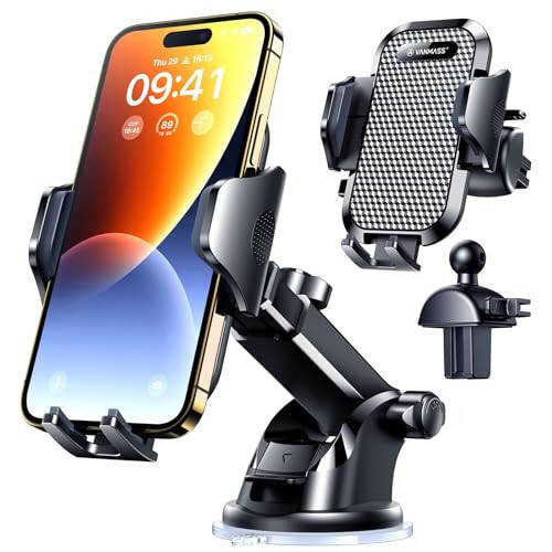 Vanmass Car Phone Mount 2024 Military-Grade Phone Holder for Car Windshield Dashboard【 65 Lbs Strongest Suction】【Patent & Safety Certs】Universal Cell Phone Mount for iPhone Samsung Android Smartphones - 10