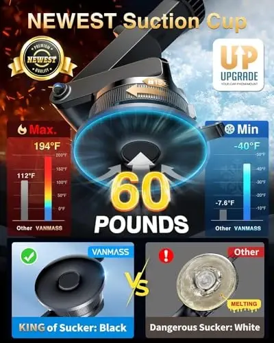 VANMASS [True Military-Grade] Car Phone Holder [Strongest Suction & Clip] Cell Phone Mount for Dashboard Windshield Vent Truck Accessories Cradle Dash Stand for iPhone 15 14 13 12 Android,Green - 4