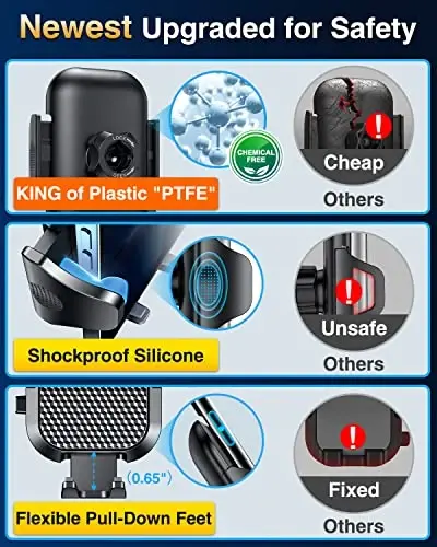VANMASS [Pro Version] Universal Car Phone Mount [2025 Super Suction Cup] Phone Holder for Car, Cell Phone Car Mount for Windshield Dash Vent Truck Stand for iPhone 16 Pro Max 15 14 13 Samsung Android - 6