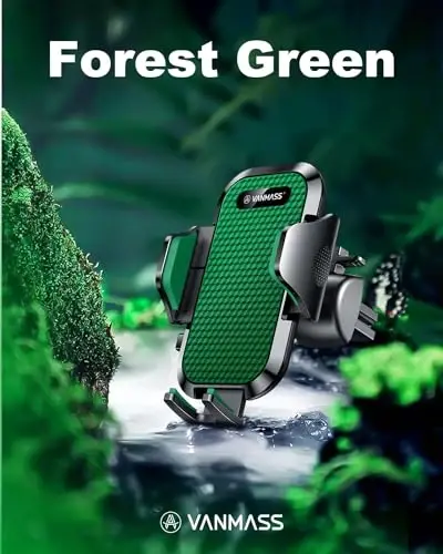 VANMASS [Pro Version] Universal Car Phone Mount [Super Suction Cup] Dashboard Phone Holder, Handsfree Windshield Dash Vent Phone Holder Car, Compatible for iPhone 16 15 14 13 Samsung LG & Truck,Green - 5