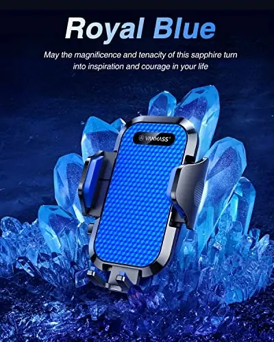 VANMASS [Pro Version] Universal Car Phone Mount [Super Suction Cup] Dashboard Phone Holder, Handsfree Windshield Dash Vent Phone Holder Car, Compatible for iPhone 16 15 14 13 Samsung LG & Truck,Blue - 2