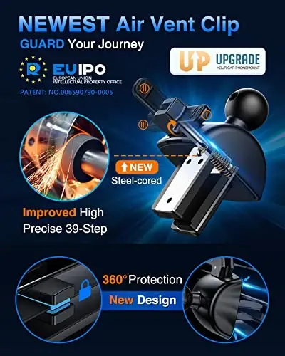 VANMASS [Pro Version] Universal Car Phone Mount [Super Suction Cup] Dashboard Phone Holder, Handsfree Windshield Dash Vent Phone Holder Car, Compatible for iPhone 16 15 14 13 Samsung LG & Truck,Blue - 4