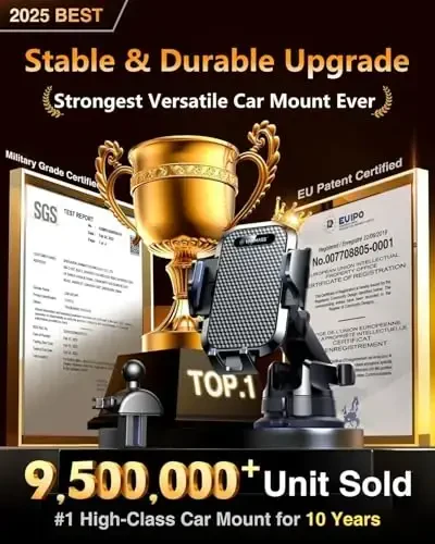 VANMASS [Pro Versiya] Universal Avtomobil Telefon Ulagichi [Super So'rish Stakan] Dashboard Telefon Ulagichi, Qo'llar Erkin Oldingi Shamol Shisha Dash Vent Telefon Ulagichi Avtomobil, iPhone 15 14 13 12 Samsung LG & Yuk Mashinasi uchun Mos, Kulrang - VANMASS (1)