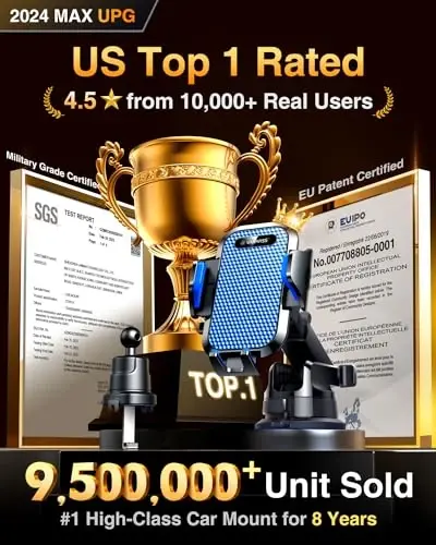 VANMASS [True Military-Grade] Car Phone Holder [Best Suction & Clip] Cell Phone Mount for Dashboard Windshield Vent Truck Cradle Dash Stand for iPhone 15 Pro Max 14 13 12 Android, Blue - VANMASS (1)