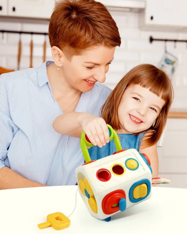 Vanmor Busy Cube Baby Toys for 18-24 Months 【Upgraded】10 in 1 Montessori Toys for Toddler Travel Sensory Toys Pop Fidget Toys Baby Toy for 1 2 3 Baby Boy Girl Birthday Gift- - 6