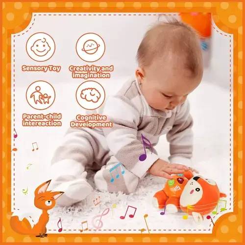 Vanmor Plush Fox Baby Toys 0 3 6 9 12 Months, Newborn Baby Musical Light Up Fox Stuffed Animal Baby Toys, for 0-3 3-6 6-12 Months Boys Girls for Infants Baby Gifts - 4