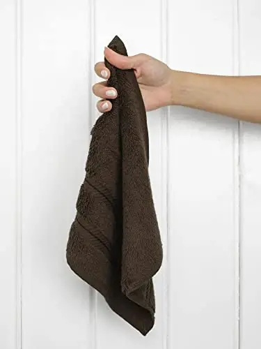 Vanna uchun American Soft Linen hashamatli yuz sochiqlari, 600 GSM 100% paxta 4 qismli Turk yuz sochiq to'plami, tana va yuz uchun 13x13 dyuymli yumshoq sochiqlar, jigarrang sochiqlar - 2