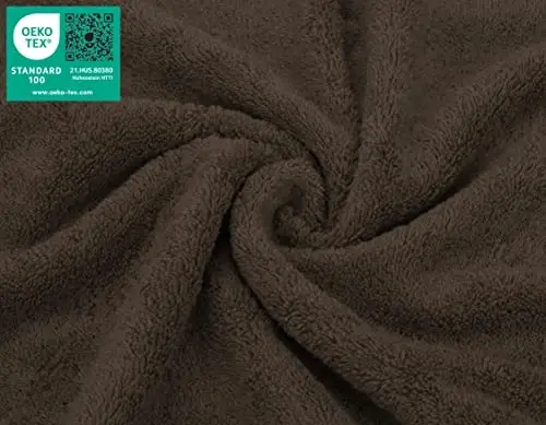 Vanna uchun American Soft Linen hashamatli yuz sochiqlari, 600 GSM 100% paxta 4 qismli Turk yuz sochiq to'plami, tana va yuz uchun 13x13 dyuymli yumshoq sochiqlar, jigarrang sochiqlar - 3