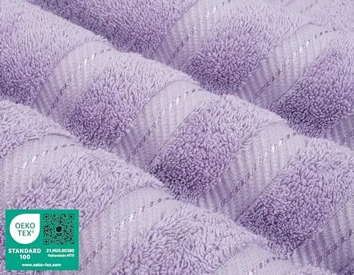 Vanna xonasi uchun American Soft Linen hashamatli qo'l sochiqlari, 600 GSM og'ir vaznli 16x28 o'lchamli 100% paxta Turk 4 qismli qo'l va yuz sochiq to'plami, Lilak qo'l sochiqlari - 3