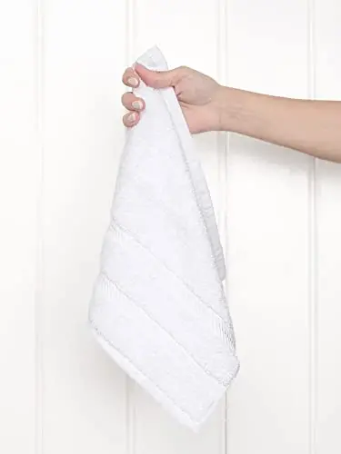 Vanna xonasi uchun American Soft Linen hashamatli yuvinish salfetkalari, 600 GSM 100% Paxta 4 qismli Turk yuvinish matolari to'plami, Tana va yuz uchun 13x13 dyuymli yumshoq lattalar, Oq yuvinish salfetkalari - AMERICAN SOFT LINEN (1)