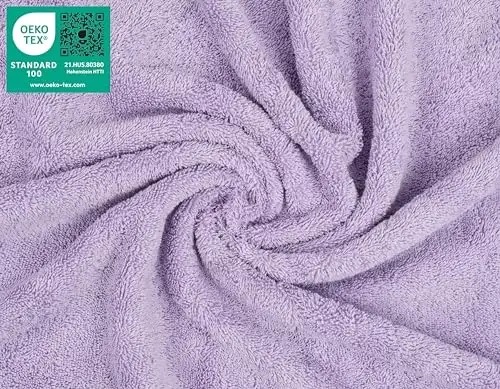 Vanna xonasi uchun American Soft Linen hashamatli yuvish sochiqlari, 600 GSM 100% paxta 4 qismli turkcha yuvish sochiqlar to'plami, tana va yuz uchun 13x13 dyuymli yumshoq sochiqlar, Lilak sochiqlari - 3