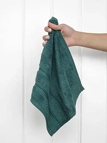 Vanna xonasi uchun American Soft Linen hashamatli yuz sochiqlari, 600 GSM 100% Paxta 4 qismli Turkcha yuz sochiq to'plami, tana va yuz uchun 13x13 dyuymli yumshoq latvalar, moviy yuz sochiqlari - 2