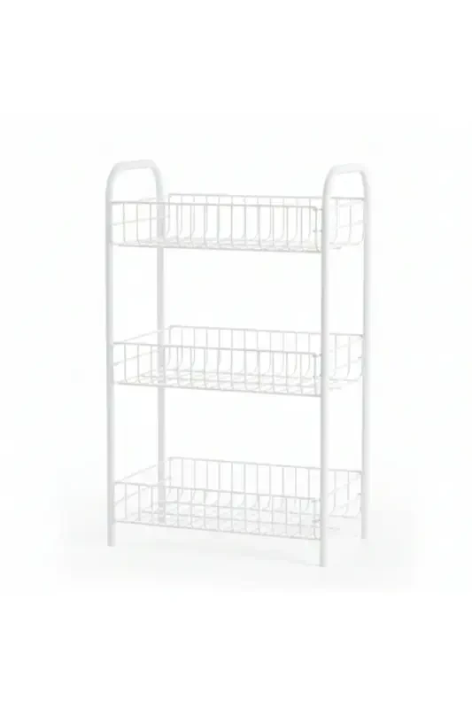 Ванная Металлическая Полка Органайзер для Ванной Комнаты Многоцелевая Металлическая Полка-Белая - 4