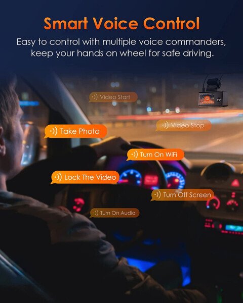 Vantrue E3 2.5K 3 Channel WiFi Dash Cam 1944P+1080P+1080P Front and Rear Inside 3 Way GPS Dash Camera for Car Voice Control IR Night Vision 24 Hrs Parking Mode Motion Detection - 6