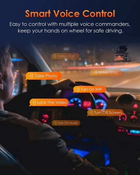 Vantrue E3 2.5K 3 Kanalli WiFi Avtomobil Kamerasi 1944P+1080P+1080P Old va Orqa Ichki 3 Yo'nalishli GPS Avtomobil Kamerasi Ovozli Boshqaruv IR Tungi Ko'rish 24 Soat To'xtash Rejimi Harakatni Aniqlash - 6