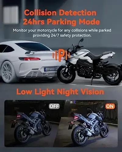 Vantrue F1 Motorcycle 4K Front and Rear Dash Cam, 4K + 1080P Motorcycle Camera, GPS, Full Body Waterproof, Wi-Fi, 160°Wide Angle, Starvis Night Vision, G-Sensor, Parking Mode, Support 512GB Max - 2