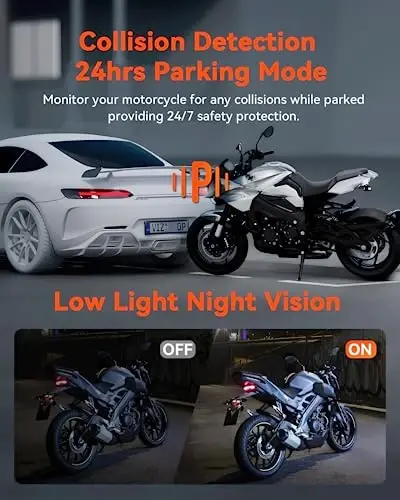 Vantrue F1 Motorcycle 4K Dash Cam Front and Rear, 4K + 1080P Motorcycle Camera, Full Body IP67 Waterproof, GPS Wi-Fi, 160° Wide Angle, Wired Remote, Night Vision, G-Sensor, Parking Mode, Support 512GB - 2