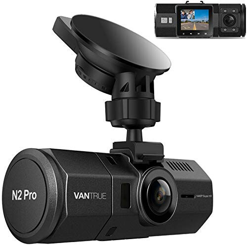 Vantrue N2 Pro Uber Çift Kanal Dash Cam Kızılötesi Gece Görüşü, Çift Kanal 1080P Ön ve İç, 2.5K Tek Ön Araç Kazası Dash Kamerası, 24 Saat Hareket Sensörü Park Modu, Maksimum 256 GB Desteği - 1