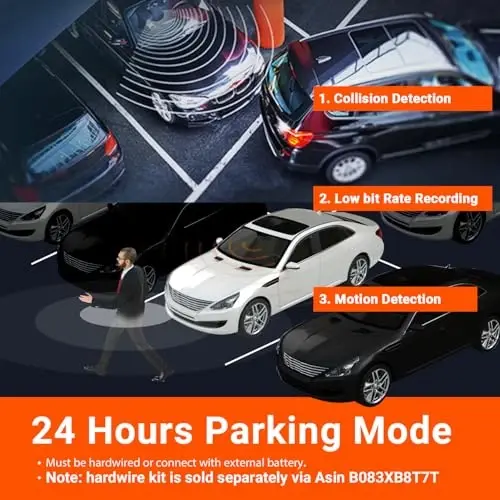 Vantrue N4 3 Kanal Dash Cam, 4K+1080P Oldin va Orqa, 1440P+1440P Oldin va Ichki, 1440P+1440P+1080P Uch Yo'lli Uchlik Avtomobil Kamerasi, IR Kechasi Ko'rish, 24 Soat Turadigan Joy Rejimi, Maksimal 256GB Qo'llab-quvvatlash - 6