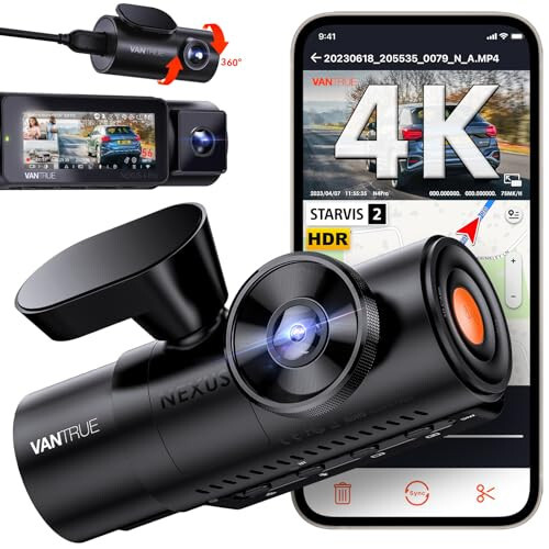 Vantrue N4 Pro 3 Channel 4K WiFi Dash Cam, STARVIS 2 IMX678 Night Vision, 4K+1080P+1080P Front Inside and Rear Triple Car Camera, Voice Control, GPS, 4K HDR, 24 Hours Parking Mode, Support 512GB Max - 10