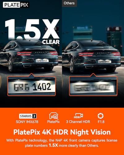 Vantrue N4 Pro 3 Channel 4K WiFi Dash Cam, STARVIS 2 IMX678 Night Vision, 4K+1080P+1080P Front Inside and Rear Triple Car Camera, Voice Control, GPS, 4K HDR, 24 Hours Parking Mode, Support 512GB Max - 6