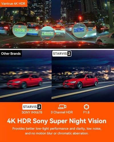 Vantrue N4 Pro 3 Kanal 4K WiFi Dash Cam, STARVIS 2 IMX678 Gece Görüşü, 4K+1080P+1080P Ön İç ve Arka Üçlü Araç Kamerası, Sesli Kontrol, GPS, 4K HDR, 24 Saat Park Modu, Maksimum 512GB Destek - 9