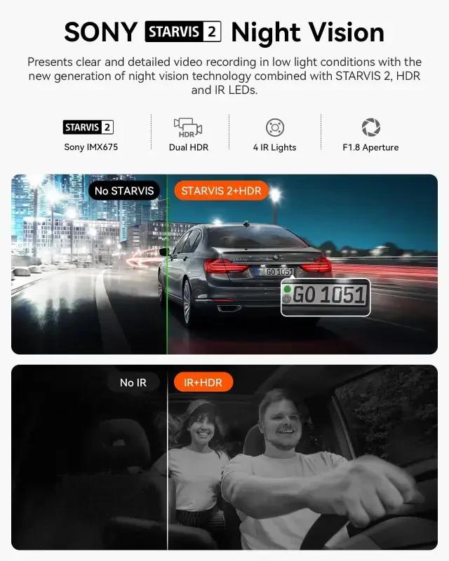 Vantrue 2.7K Uber Dash Cam, 5G WiFi, HDR, IR Night Vision, STARVIS 2, GPS, 2.5K/60FPS, Parking Mode, Voice Control, Support 512GB Max - 6