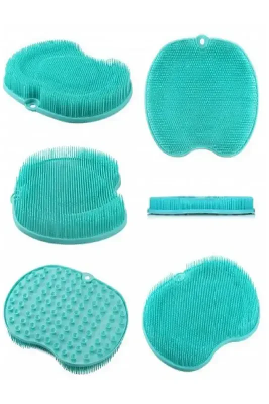 Vantuzlu Banyo Fırçası Masaj Pedi Sırt Ayak Kesesi Yıkama Aleti-karışık - 4