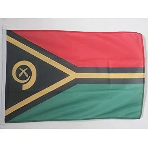 Vanuatu dengiz bayrog'i 18'' x 12'' - Vanuatu bayroqlari 30 x 45 sm. - Qayiqli banner 12x18 dyuym - AZ FLAG 