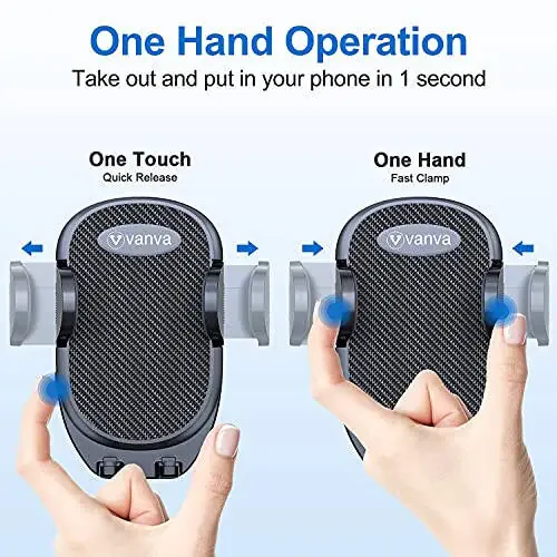 Vanva Universal Air Vent Car Mount, [ Big Phones & Thick Case Friendly ] Cell Phone Holder for Car Hands Free Clamp Cradle Vehicle fit for All Apple (B1) - 6