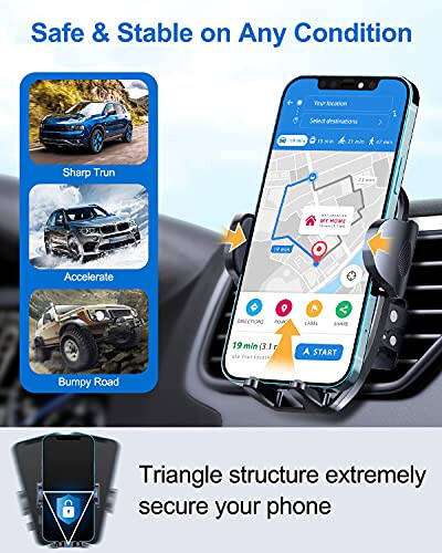 vanva Universal Air Vent Car Mount, [ Big Phones & Thick Case Friendly ] Cell Phone Holder for Car Hands Free Clamp Cradle Vehicle fit for All Apple Smartphone - 2