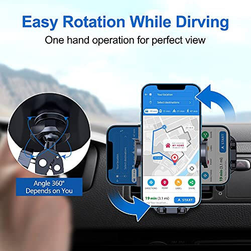 vanva Universal Air Vent Car Mount, [ Big Phones & Thick Case Friendly ] Cell Phone Holder for Car Hands Free Clamp Cradle Vehicle fit for All Apple Smartphone - 5