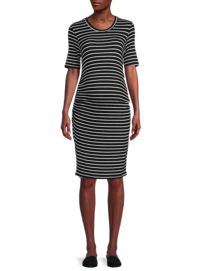 Time and Tru Women’s Maternity Ruched Dress - 2
