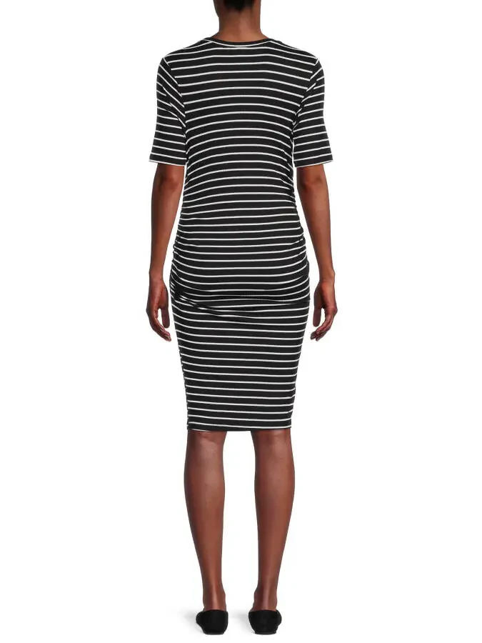 Time and Tru Women’s Maternity Ruched Dress - 3