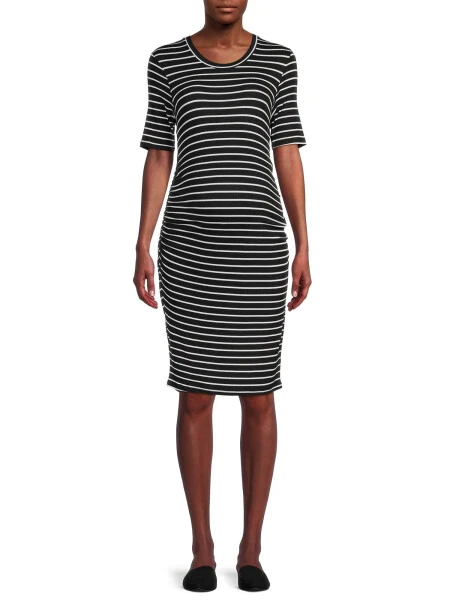 Time and Tru Women’s Maternity Ruched Dress - 4